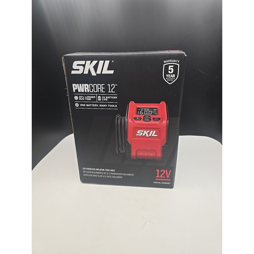 NEW SKIL PWR CORE 12 12-Volt Cordless Inflator Tool Only Tire Pump NIB